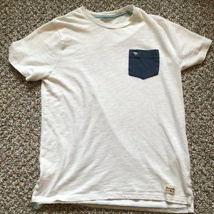 Abercrombie Woven T-Shirt, White, Size: 15/16